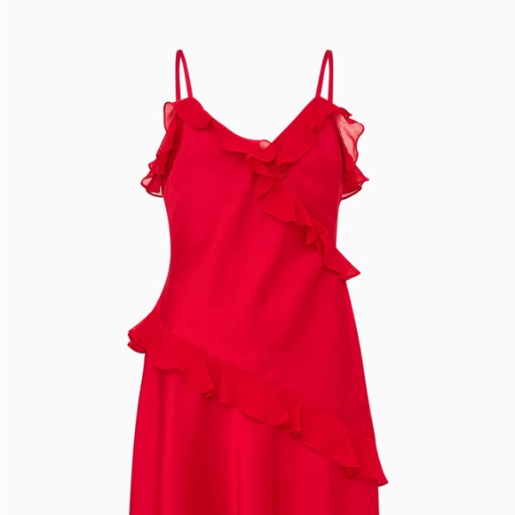 LoveShackFancy Red Ruffle Tween Dress - Picture 2 of 5